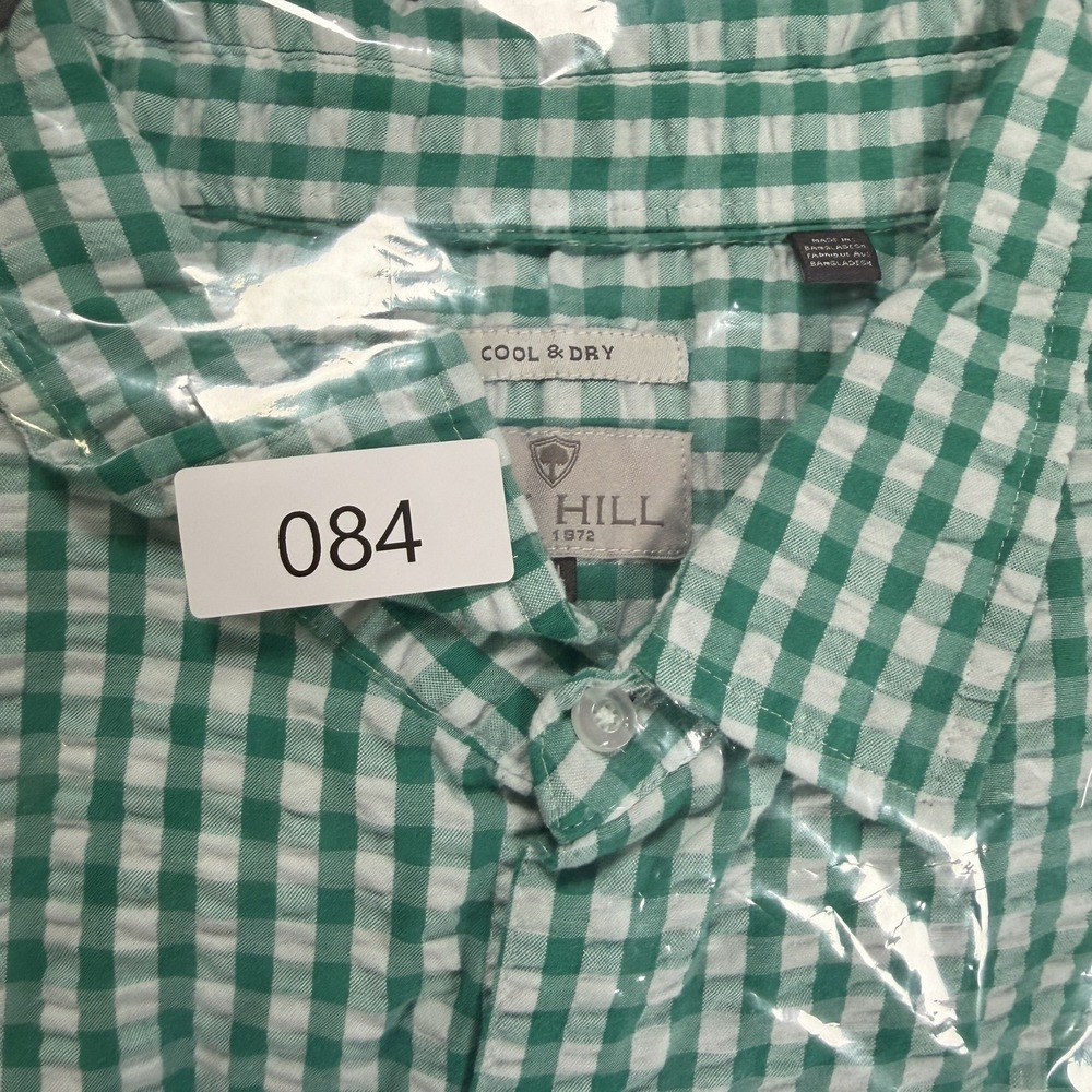 Oak Hill Cool & Dry Men's 3XL Green Gingham Seersucker Button Down Shirt - Picture 9 of 9